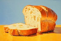 Slice of bread painting food sourdough. AI generated Image by rawpixel.