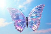 Holographic butterflies butterfly animal insect. AI generated Image by rawpixel.