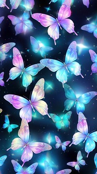 Holographic butterflies pattern backgrounds outdoors graphics. AI generated Image by rawpixel.