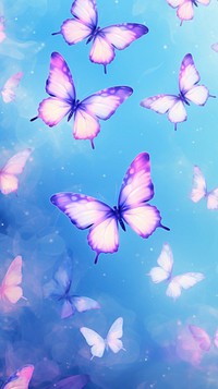 Holographic butterflies pattern backgrounds butterfly outdoors. AI generated Image by rawpixel.