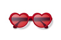 Red heart sunglasses white background accessories moustache. AI generated Image by rawpixel.