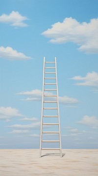 A white ladder in the desert with sky background outdoors horizon nature. AI generated Image by rawpixel.