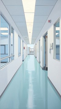 Walkway in hospital architecture corridor building. AI generated Image by rawpixel.