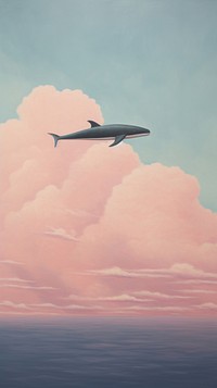Whale in the aesthetic sky airplane aircraft outdoors. AI generated Image by rawpixel.