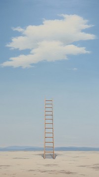 A ladder in the desert with sky background outdoors horizon nature