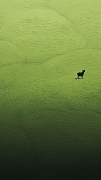 Green landscape with black cat grassland outdoors animal. AI generated Image by rawpixel.