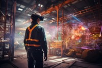 Technology warehouse hardhat adult. AI generated Image by rawpixel.