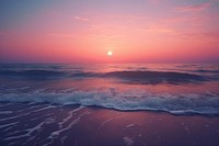 Calm sea wave outdoors horizon sunset. AI generated Image by rawpixel.