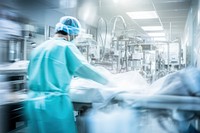 Doctor in an operation room hospital surgery motion. AI generated Image by rawpixel.