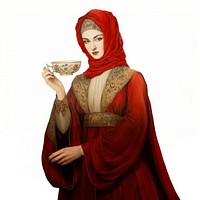 Women holding coffee cup portrait painting fashion. AI generated Image by rawpixel.