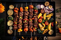 BBQ on grill grilling cooking plant. AI generated Image by rawpixel.