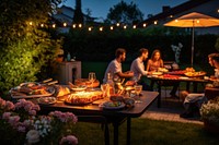 BBQ party outdoors backyard table. AI generated Image by rawpixel.