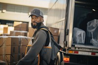 Diverse team cardboard loading worker. 