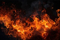 Fireflames on black background with fire ambers backgrounds bonfire destruction. AI generated Image by rawpixel.