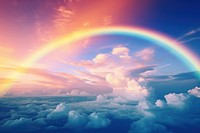 Rainbow sky outdoors horizon. AI generated Image by rawpixel.