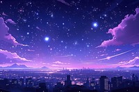 Sky with twinkle star city architecture landscape. AI generated Image by rawpixel.