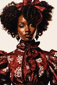 African woman portrait painting fashion. 