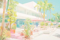 Miami beach architecture outdoors resort. AI generated Image by rawpixel.