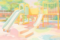 Playground outdoors drawing slide. AI generated Image by rawpixel.