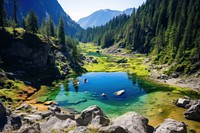 Nature lake wilderness landscape. AI generated Image by rawpixel.