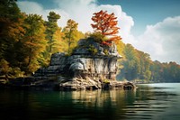 Nature tree rock land. AI generated Image by rawpixel.