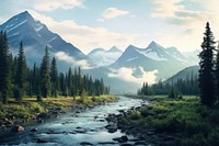 North american mountain range nature wilderness landscape. AI generated Image by rawpixel.