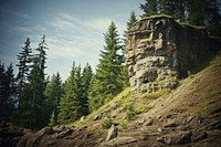 Nature forest cliff tree. 