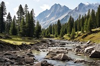 Mountain nature rock wilderness. AI generated Image by rawpixel.