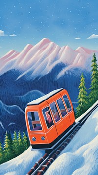 Mountain outdoors vehicle train. AI generated Image by rawpixel.
