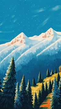 Mountain forest snow wilderness. AI generated Image by rawpixel.