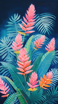 Tropical flowers backgrounds painting outdoors. AI generated Image by rawpixel.