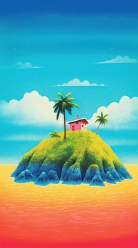 Tropical island architecture outdoors nature. AI generated Image by rawpixel.