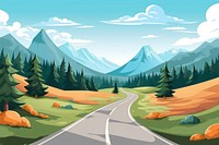 Layer mountain road vector landscape outdoors highway. AI generated Image by rawpixel.