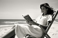 Reading beach chair outdoors. AI generated Image by rawpixel.