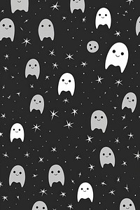 Cute ghost pattern on grey background backgrounds constellation repetition. AI generated Image by rawpixel.