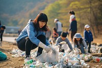 Environmental pollution garbage volunteer plastic. AI generated Image by rawpixel.