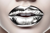 Lips silver shiny ammunition. AI generated Image by rawpixel.