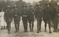 Seven soldiers, Hyde Park. From: World War I photograph album (1919) by Herbert Green.
