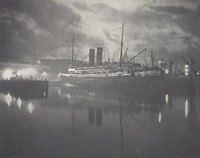 The night mail, Wellington Harbour. From the album: Camera Pictures of New Zealand (1920s) by Harry Moult.