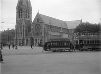 Cathedral Square and main facade of the Cathedral. (February 1912) by Leslie Adkin.