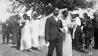 Helen Kuiti's wedding - going to marquee (02 January 1939) by Leslie Adkin.