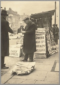 Newspaper vendor (circa 1935-1939) by Marion Queenie Kirker.