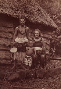 Man, woman, and child. From the album: Tahiti, Samoa and New Zealand scenes (1885-1900).