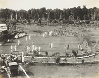 Soldiers playing lawn bowls.  From the album: Samoa (circa 1918) by Alfred James Tattersall.