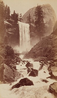 Vernal Fall, 350 feet.  From the album: photographs of Yosemite Valley and big trees of Mariposa County, California (circa 1883) by George Fiske.