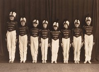 Eight ballet dancers in soldier costume (Circa 1935) by The Crown Studio Wellington.