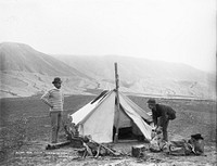 'Our camp', near Te Ariki, after eruption June 10 1886 (1886) by Burton Brothers and Frederick Muir.