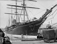 SS "Arawa" at Wellington (1880s) by Burton Brothers.