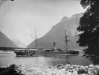 "Rotorua" in Milford Sound (1879) by Burton Brothers and Alfred Burton.