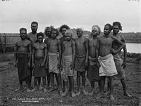 Labour Men, Rewa River, Fiji (June 1884) by Burton Brothers and Alfred Burton.